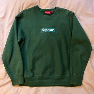 Supreme Box Logo Crewneck Size M FW18 Dark Green